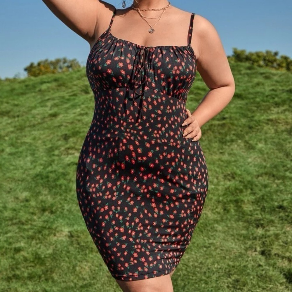 Casual Floral Summer Cami Midi Dress - Picture 3 of 5